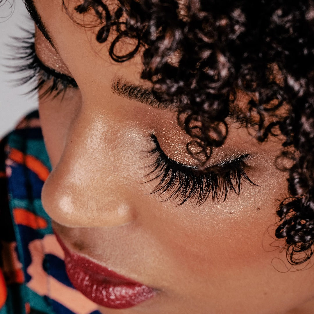 woman wearing Rule Breaker magnetic lashes - Mieke Lashes